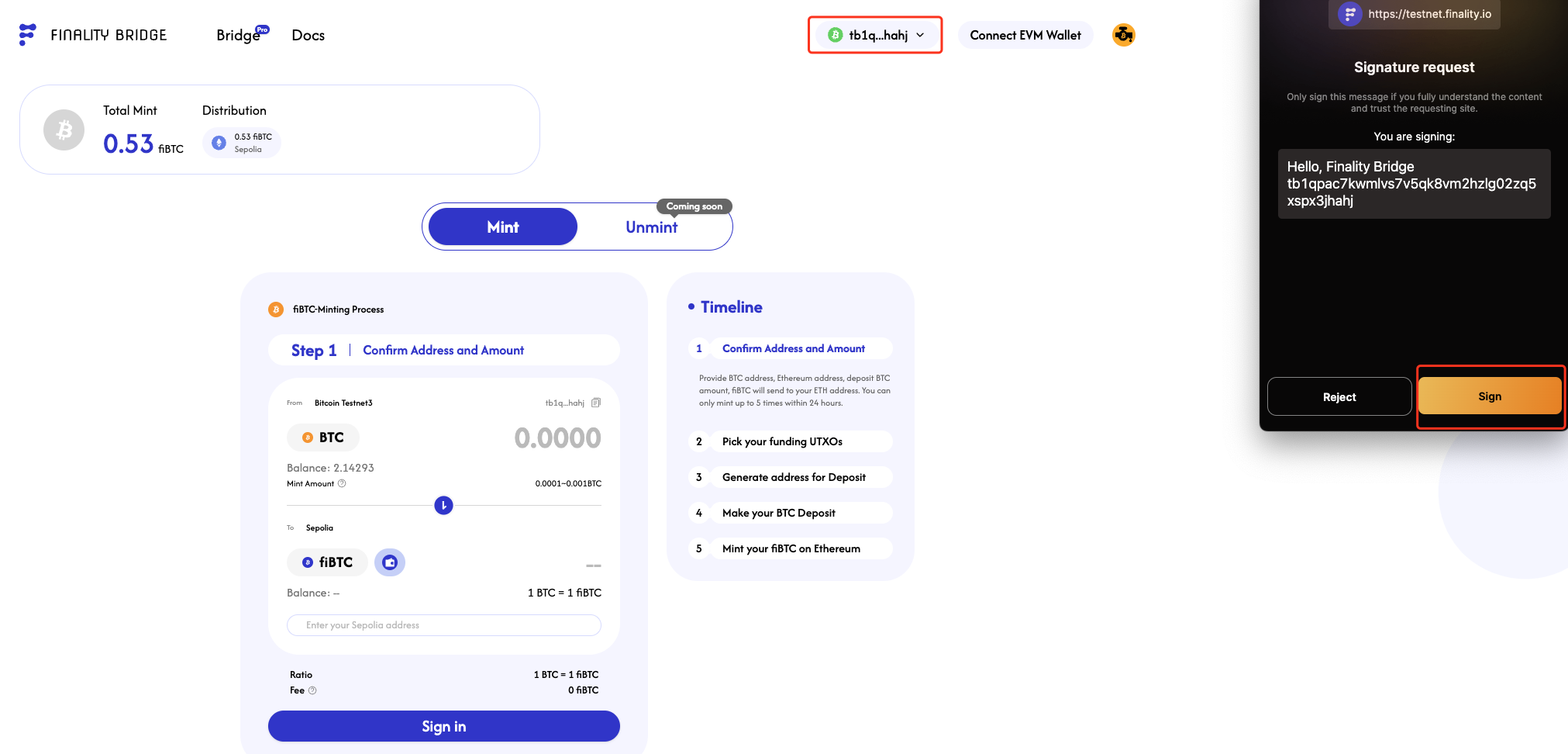 Connect Bitcoin Wallet